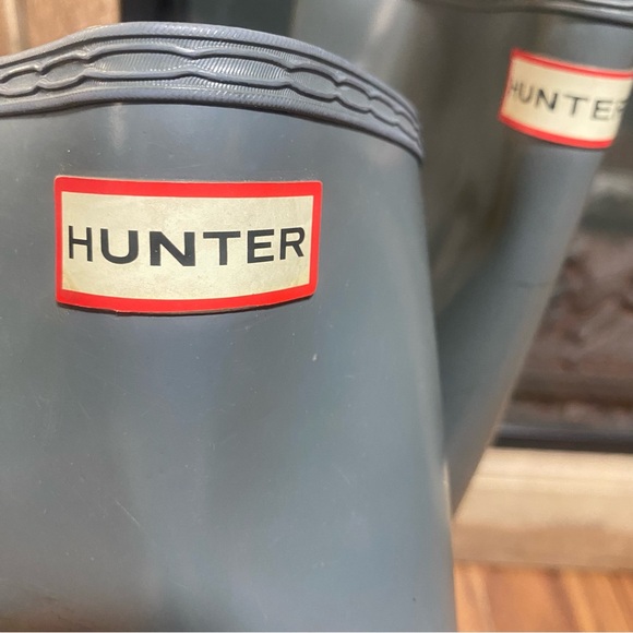Hunter Boots Women Original Tall Gloss Graphite Gray Rain Boots Outerwear Size 7 - Picture 10 of 12